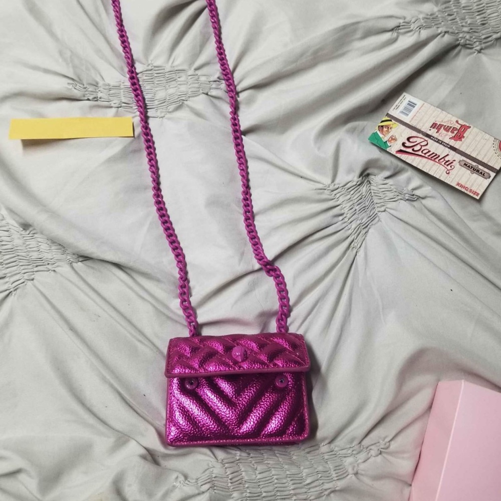 Kurt Geiger Metallic Pink Mini Bag